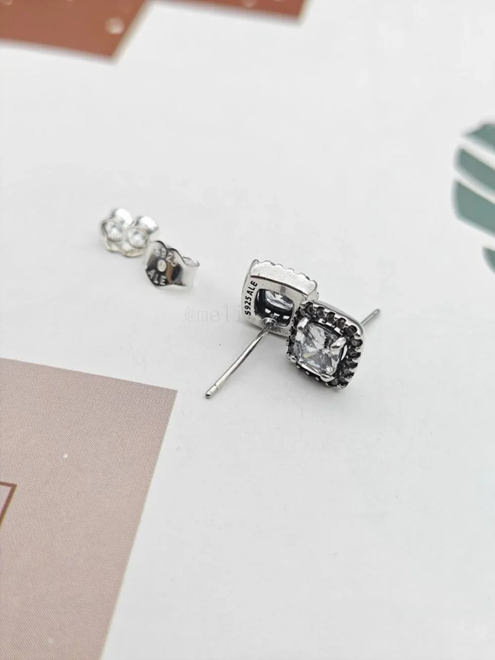 Pandora Square Sparkle Halo Stud Earrings
